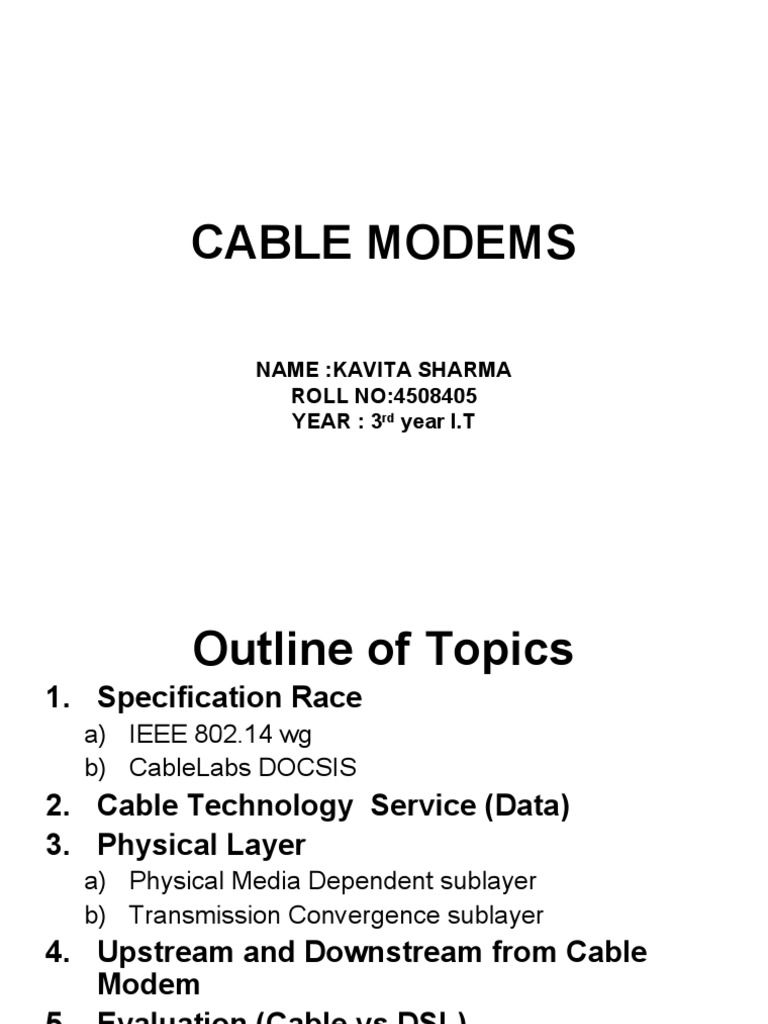 Cable Modem Technology Overview | PDF