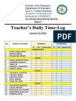 Teacher's Daily Time-Log: Musuan Integrated School 502167