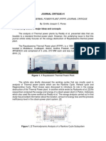 Analysis of Thermal Power Plant (RTPP) Journal Critique