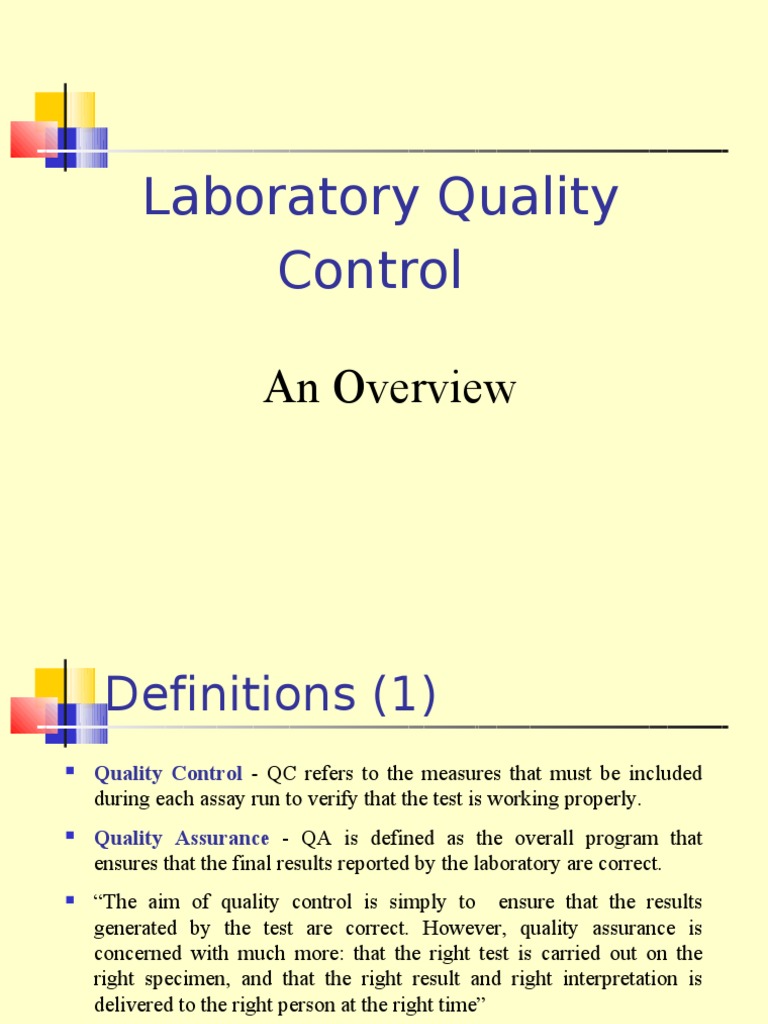 Laboratory Quality Control: An Overview | PDF | Observational Error ...