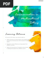 Module 4 Communication in Multicultural Setting