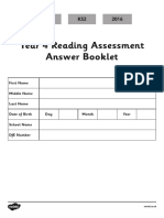 T2 E 1636 Year 4 Reading Assessment Answer Booklet