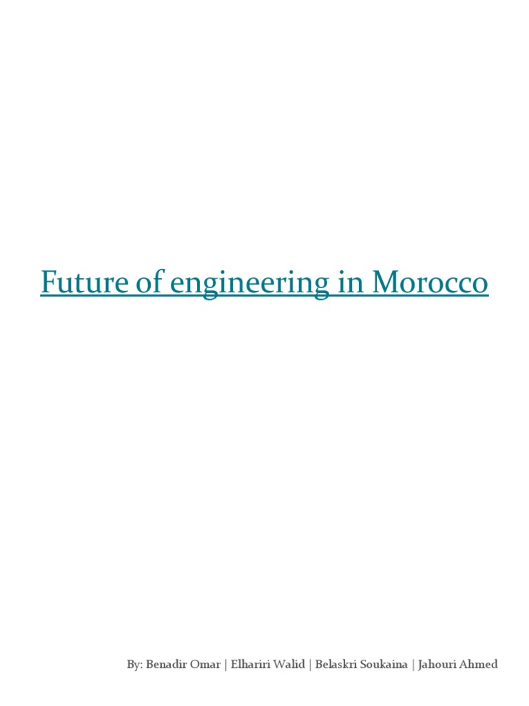 Engineering's Future in Morocco | PDF | Engineering | Morocco