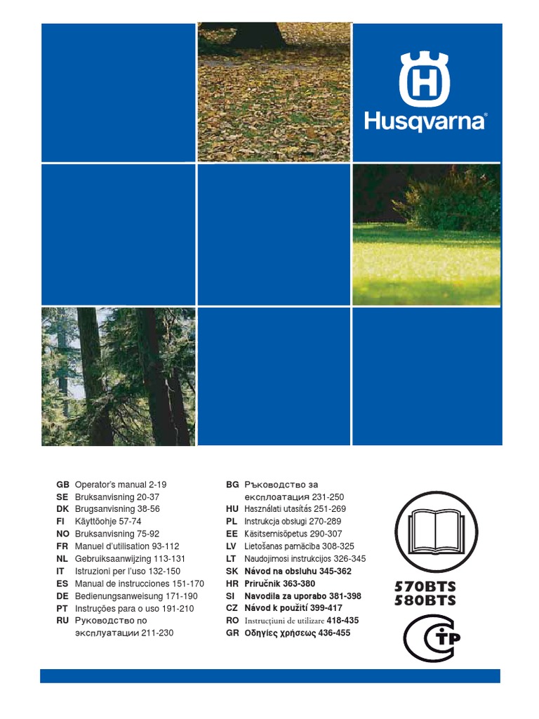 Outillage com Schemas plans Notice tronconneuse roster pdf Husqvarna 570BTS Leaf Blower | PDF | Gasoline | Personal Protective  Equipment