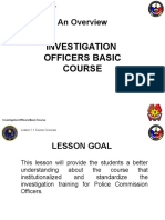 An Overview: Investigation Officers Basic Course