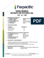 Ficha Técnica Nitrato de Potasio GR