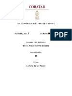 Colegio de Bachilleres de Tabasco: Nombre Del Alumno: César Armando Ortiz Sarabia