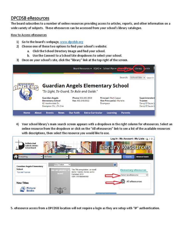 DPCDSB eResources Access Guide | PDF | Libraries | Login