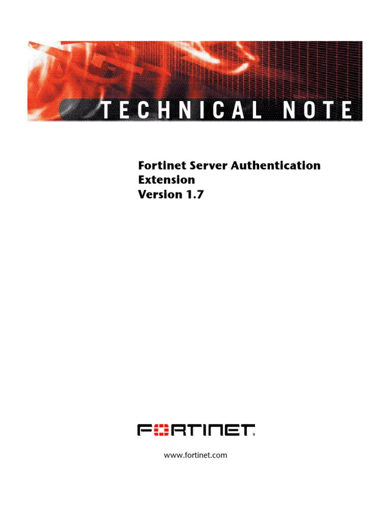 Technical Note: Fortinet Server Authentication Extension | PDF | Active ...