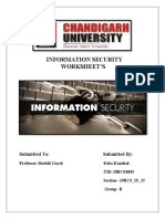 Information Security Worksheet'S: Submitted To: Submitted by
