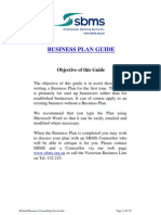 Business Plan Guide: Objective of This Guide