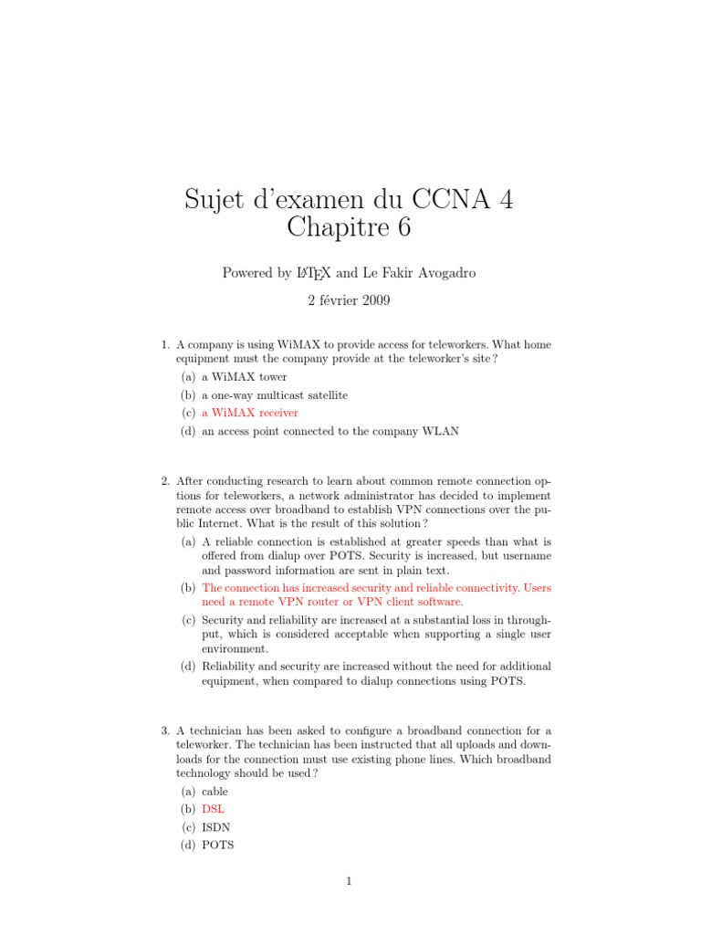 CCNA 4 Exam Topics Overview | PDF | Virtual Private Network | Computer ...