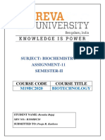 Subject: Biochemistry Assignment-11 Semester-Ii: Course Code Course Title