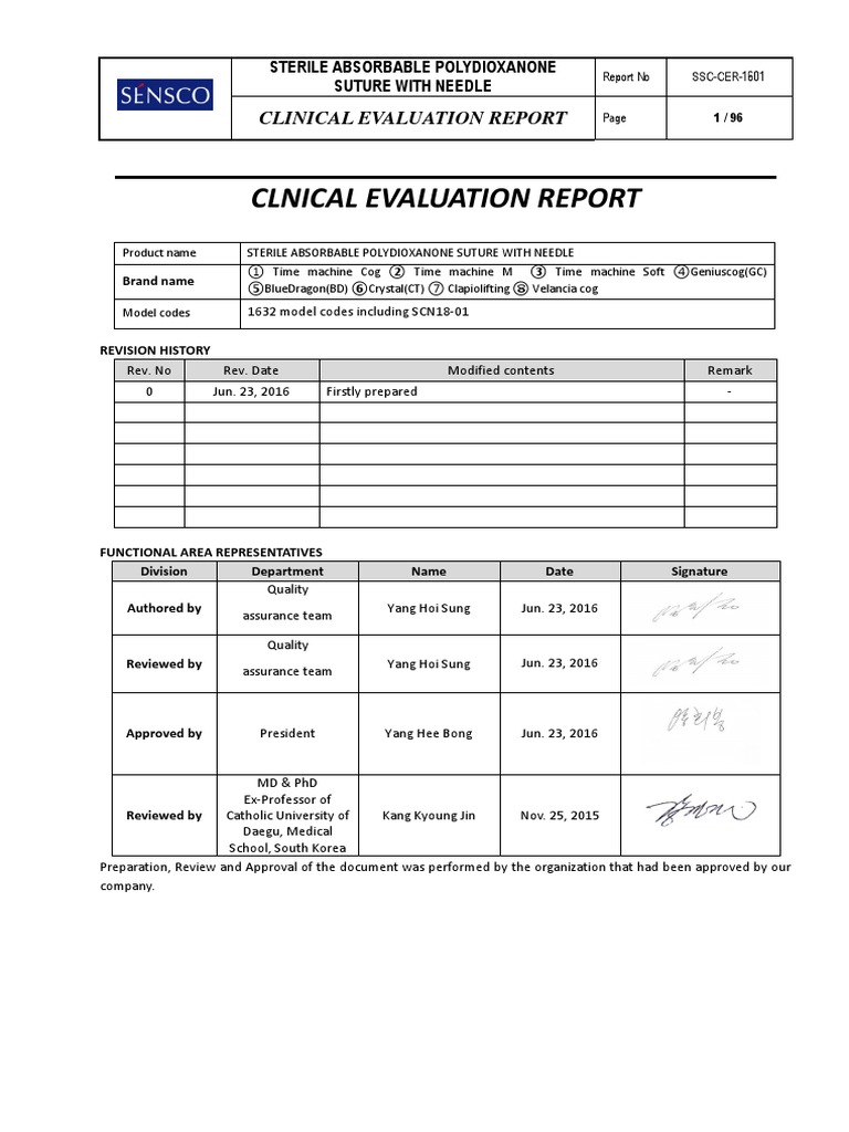18c. SSC-DDF-1601-12 (Annex 10-1) Clinical Evaluation Report | PDF ...