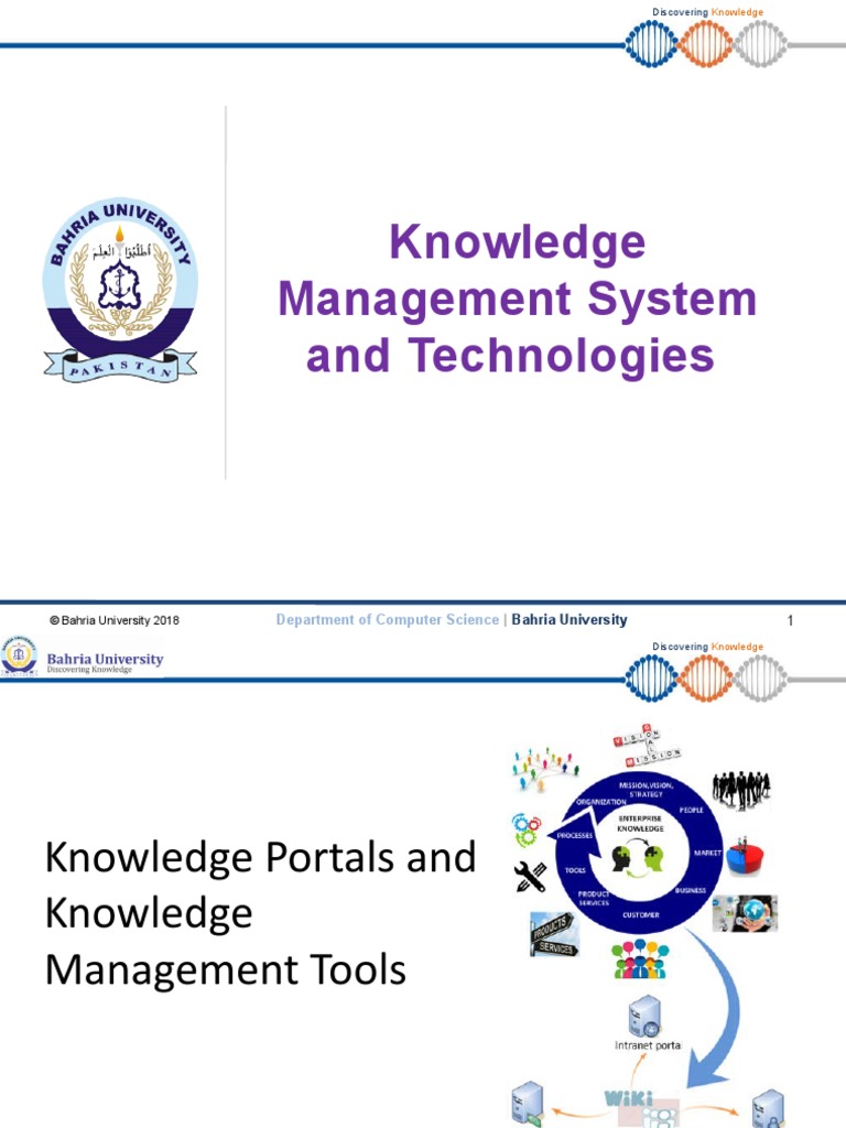 Knowledge Management System and Technologies: Department of Computer ...