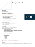 Basic Cell Parts and Transport Processes