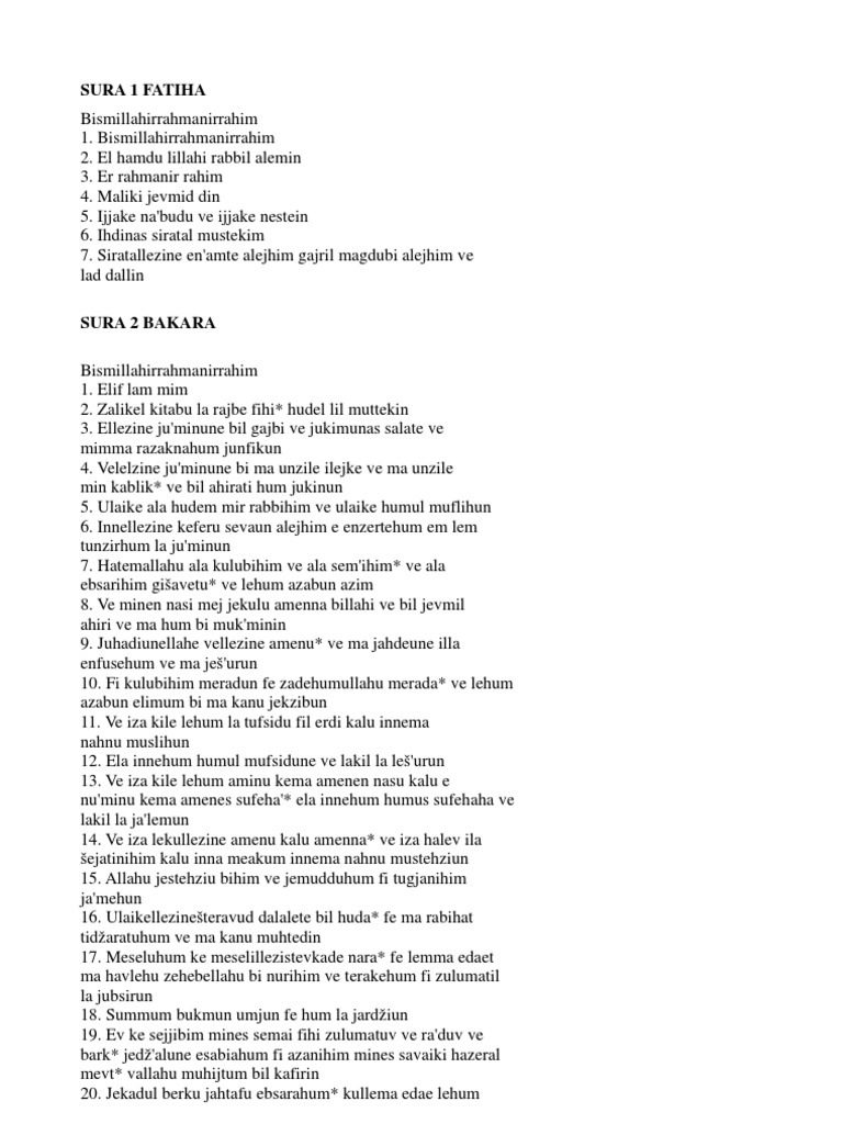 Sure 1 6 Transliteracija Sura 1 6 Arapski Pisan Latini