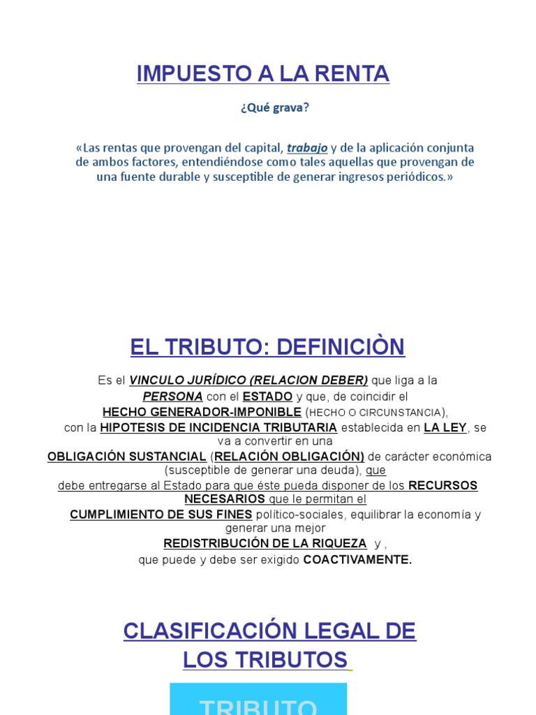 Guía Completa sobre el Impuesto a la Renta | PDF | Impuestos | Impuesto ...