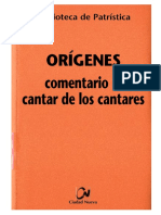 1. ORIGENES- El Comentario Al Cantar de Los Cantares
