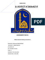 The Islamia University of Bahawalpur: Assignment No# 01