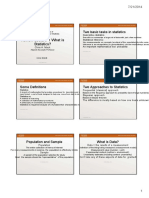 Review Lecture 1 What Is Statistics?: Two Basic Tasks in Statistics