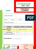 Examen Tercer Grado Diciembre