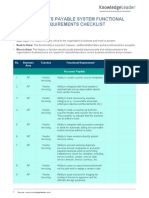 Accounts Payable System Functional Requirements Checklist