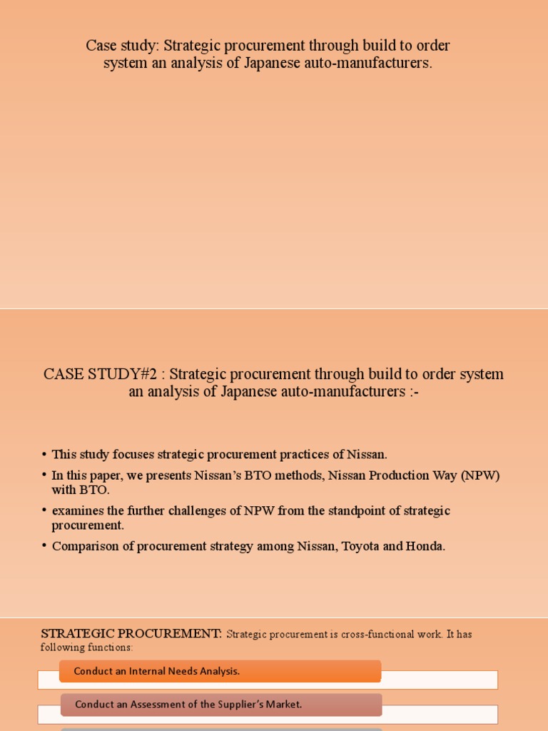 Procurement Case Study PDF Supply Chain Procurement