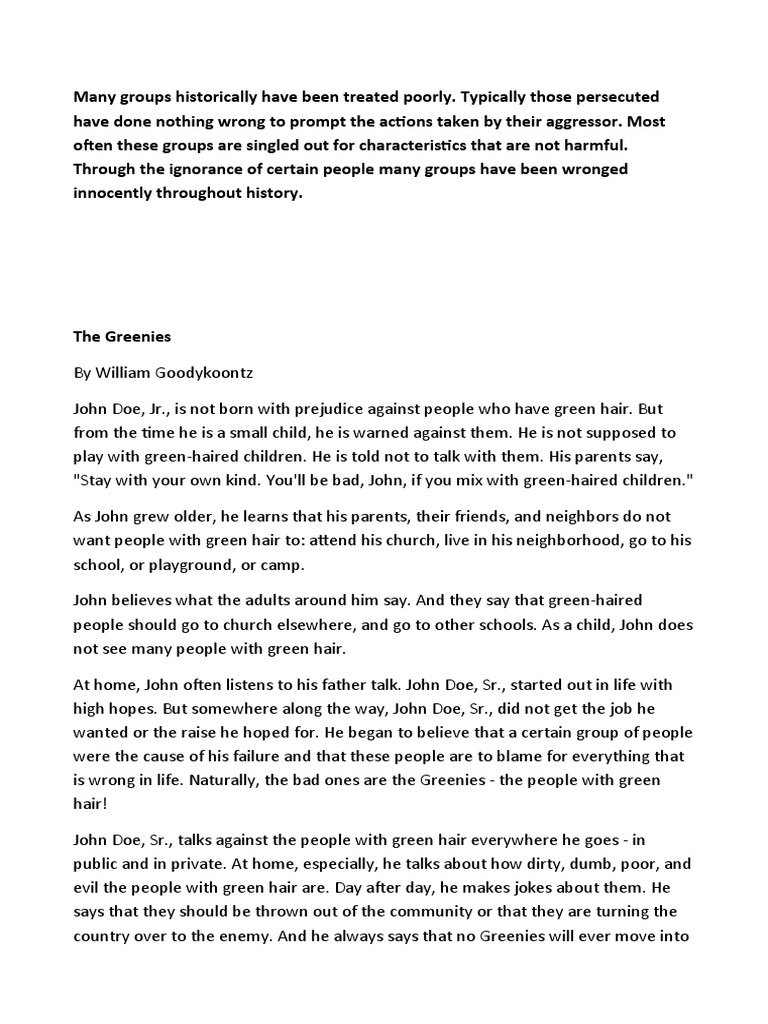 The Greenies LESSON PLAN PDF