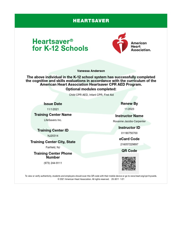 Heartsaver For K12 Schools PDF
