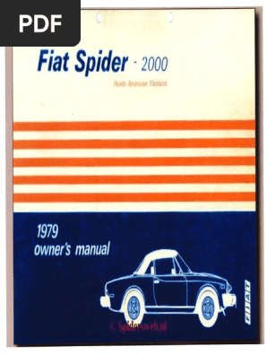 Fiat 124 Spider 2000 - 1979 Owner Manual NAV | PDF