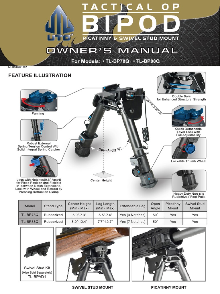 Utg Tactical Op Bipod Owners Manual PDF