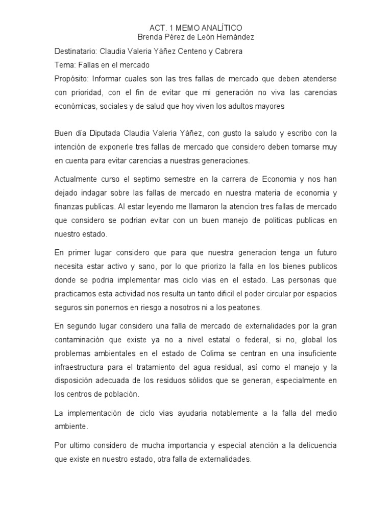 Memo Analitico PDF Exterioridad Economias