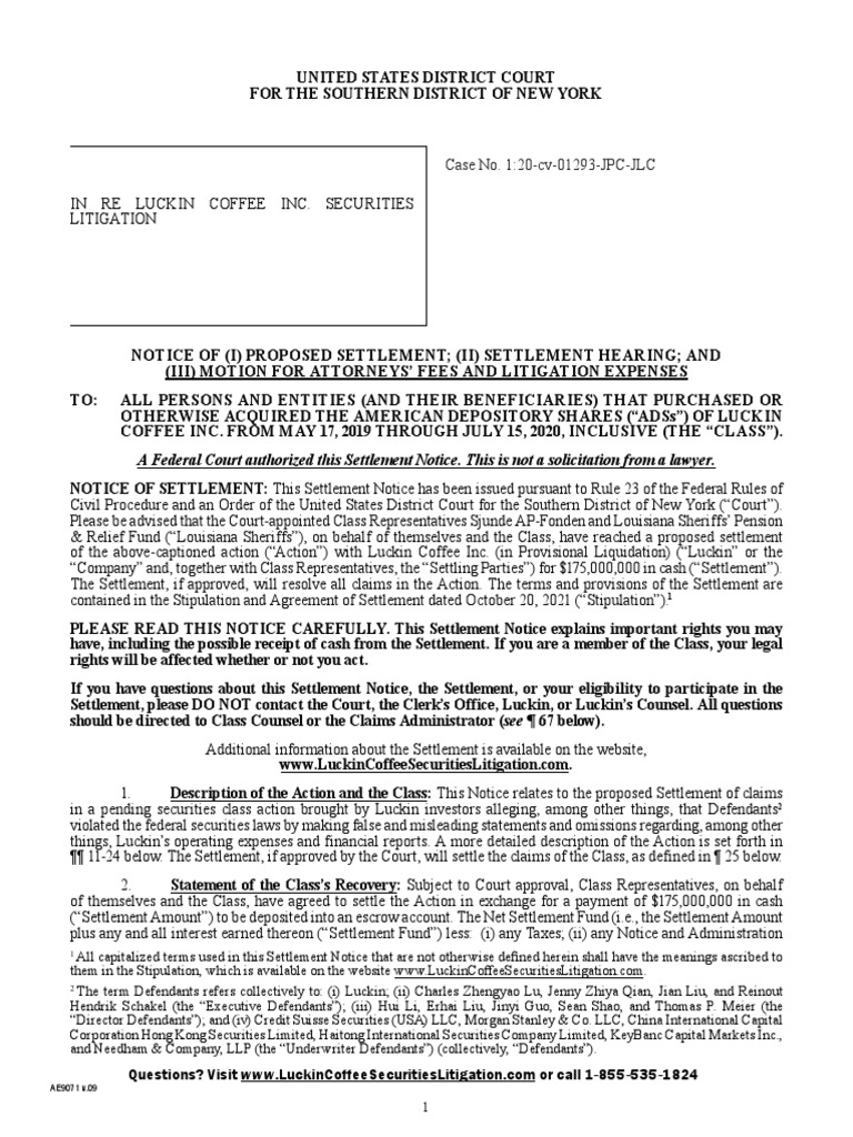 A Federal Court Authorized This Settlement Notice. This Is Not A