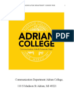 Communication Department Adrian College, 110 S Madison ST Adrian, MI 49221