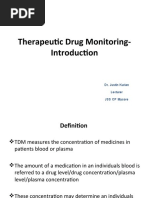 Therapeutic Drug Monitoring-: Dr. Justin Kurian Lecturer JSS CP Mysore