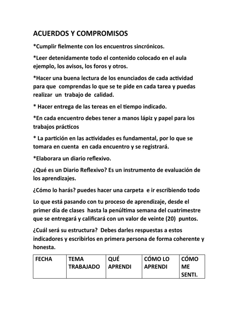 Acuerdos y Compromisos | PDF