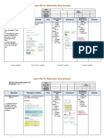 Lesson Plan For Mathematics (First Semester) : The Student Should Be Able To