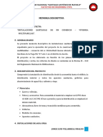 Memoria Descriptiva Del Proyecto Sanitario