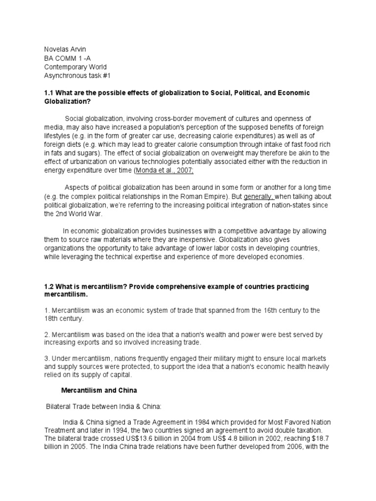 Effects of Globalization Explained | PDF | Globalization | Trade