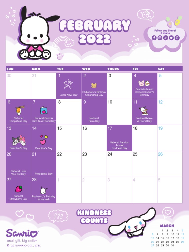 Calendario Sanrio PDF