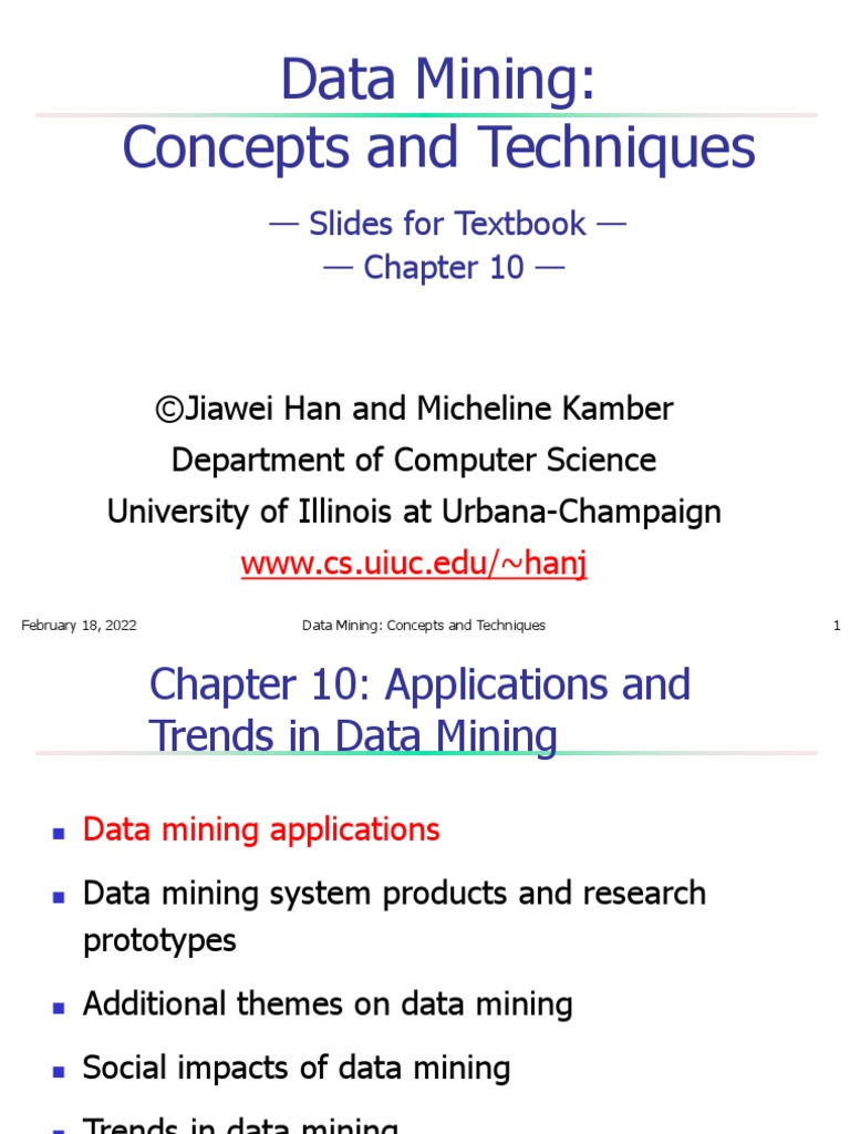 Data Mining Concepts and Techniques | PDF | Dependent And Independent ...