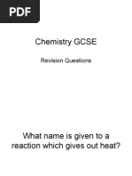 Chemistry GCSE: Revision Questions