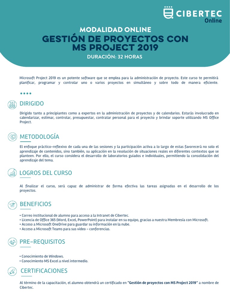 Curso de Gestión de Proyectos con MS Project 2019 | PDF | Microsoft ...