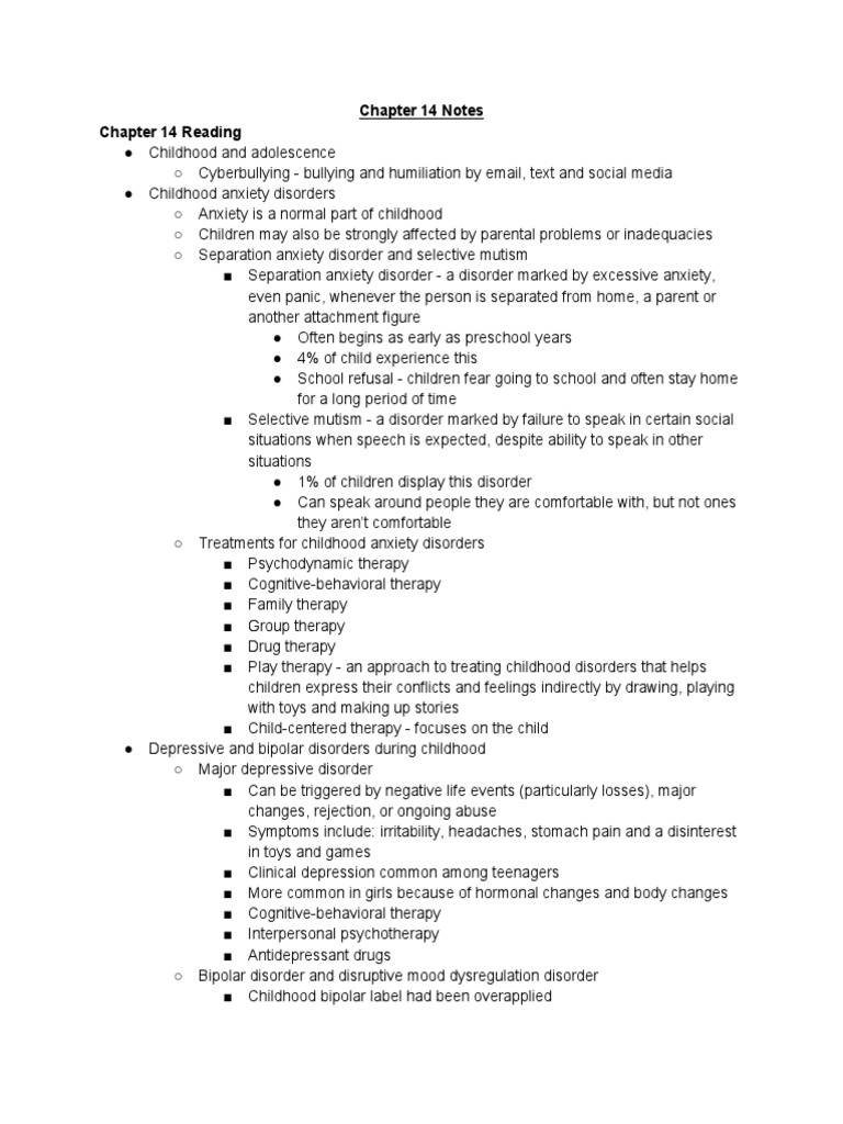 Childhood Mental Health Disorders Overview | PDF | Anxiety Disorder ...