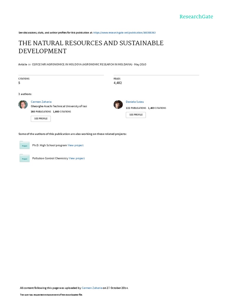 Natural Resources and Sustainable Development | PDF | Resource ...