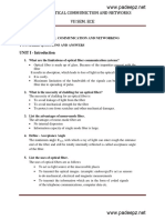 Ec6702-Optical Communiction and Networks Vii Sem. Ece: UNIT I - Introduction