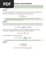 Statistics and Probability: Solution