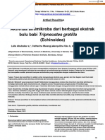 Aktivitas Antimikroba Dari Berbagai Ekstrak Bulu Babi Tripneustes Gratilla (Echinoidea)