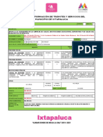 Cedula de Registro para Tramites y Servicios de 2019